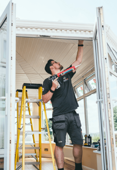 Sagars 365 conservatory insulation specialists at work
